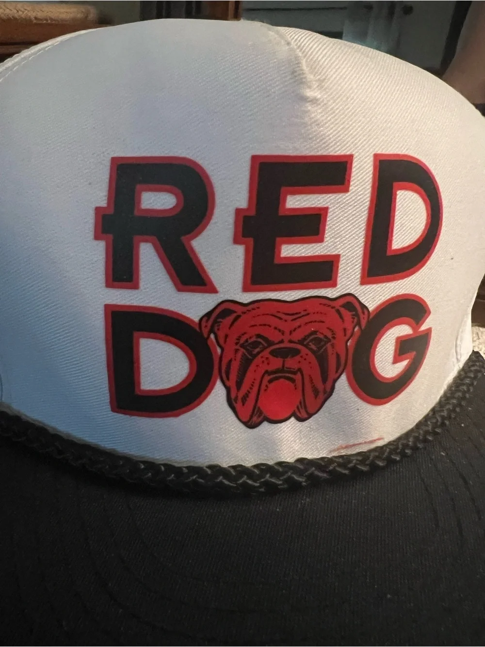 MOHR'S Vintage‎ RED DOG Beer Snapback Adjustable Hat with Rope Red White Black